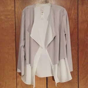 Chico’s off white and light gray cardigan, Medium